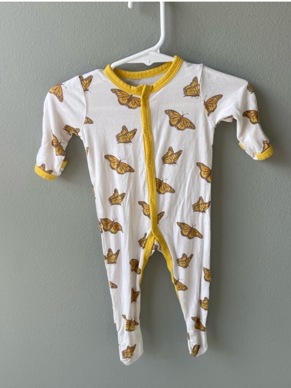 Kyte Baby Monarch Butterfly Bamboo Button Up Sleeper Foldover Mittens